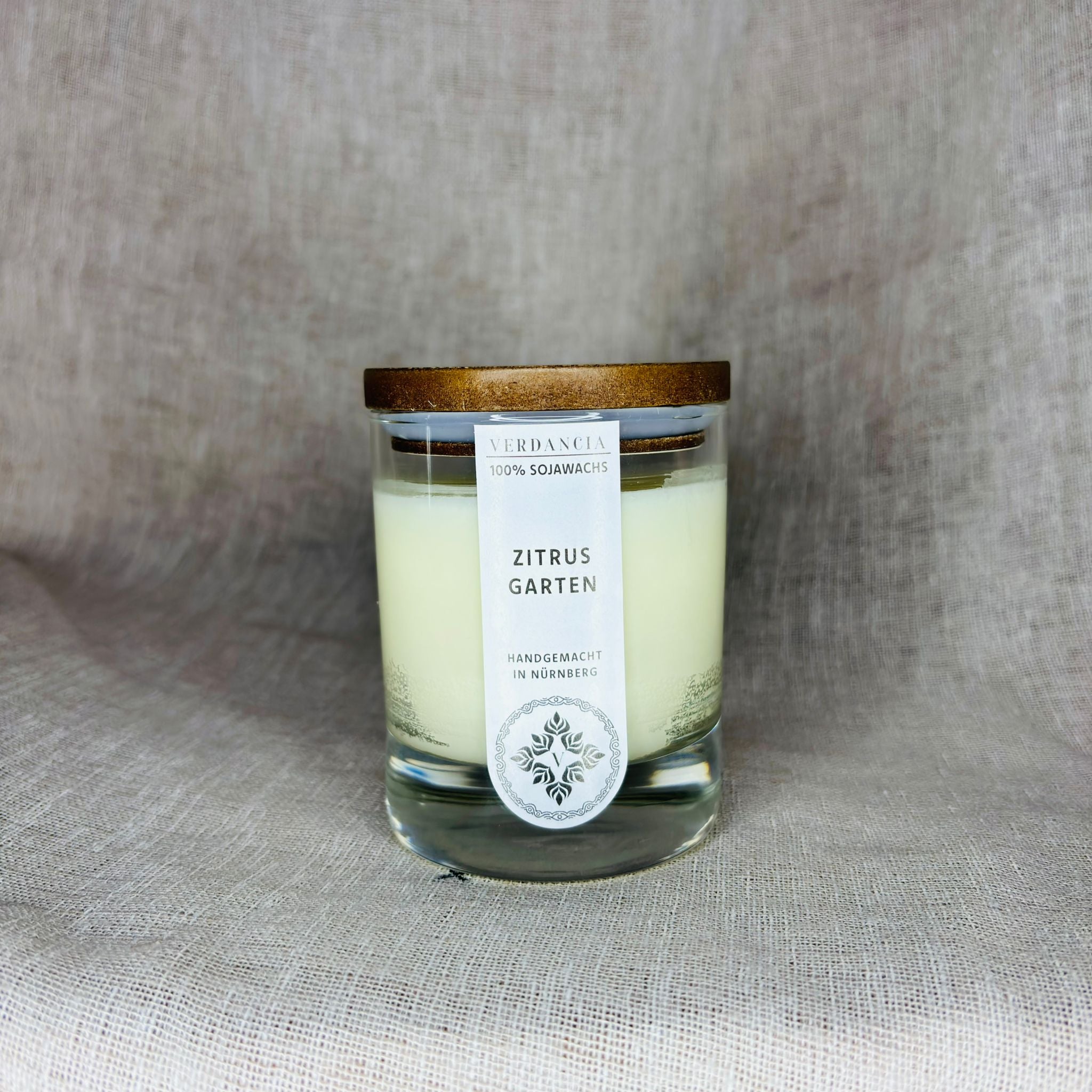 Zitrusgarten | Duftkerze Sojawachs – Limette, Mandarine und Basilikum – frisch & belebend