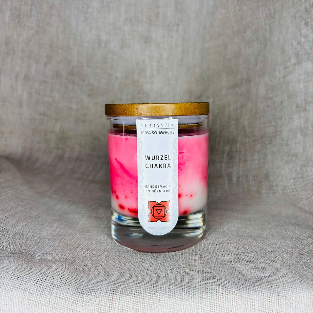 Wurzelchakra | Duftkerze Sojawachs – Meditation – entspannend – Chakra Wurzel (rot)