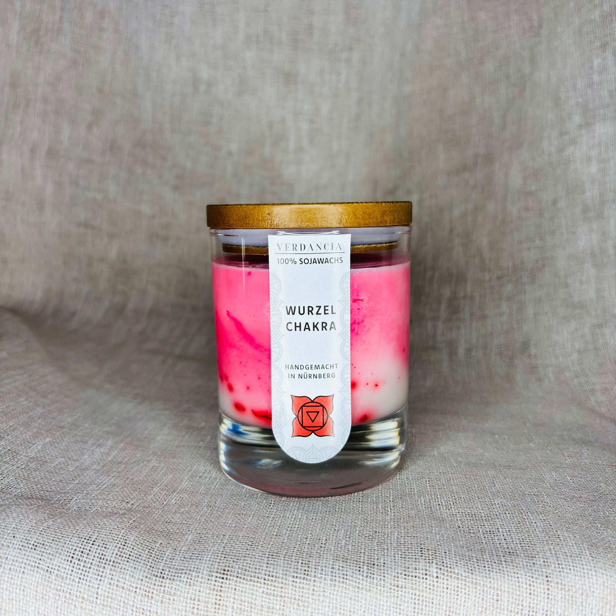 Wurzelchakra | Duftkerze Sojawachs – Meditation – entspannend – Chakra Wurzel (rot)