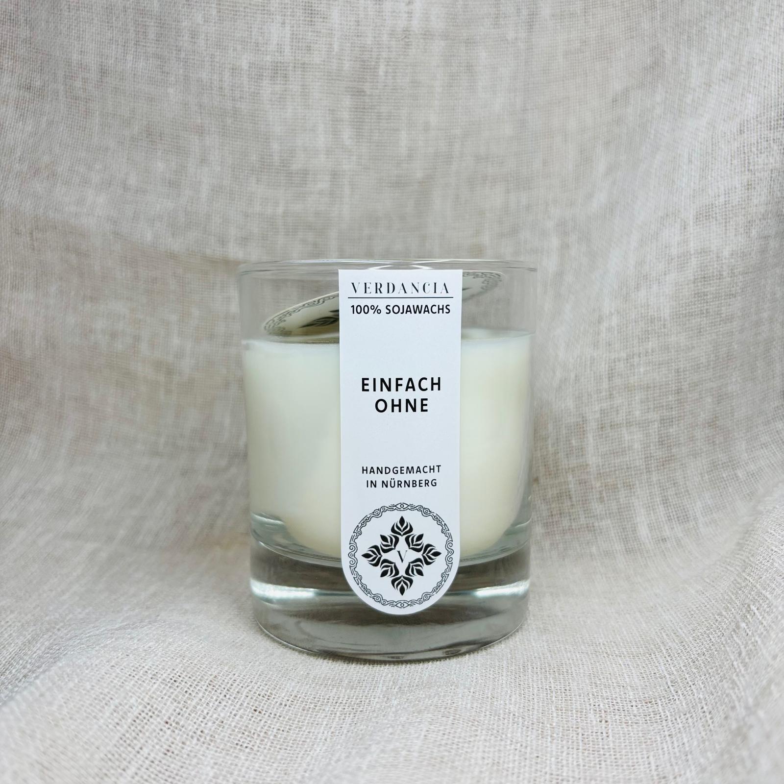 Soja Duftkerze - "Einfach Ohne" - Ohne Duft