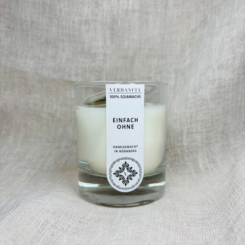 Soja Duftkerze - "Einfach Ohne" - Ohne Duft