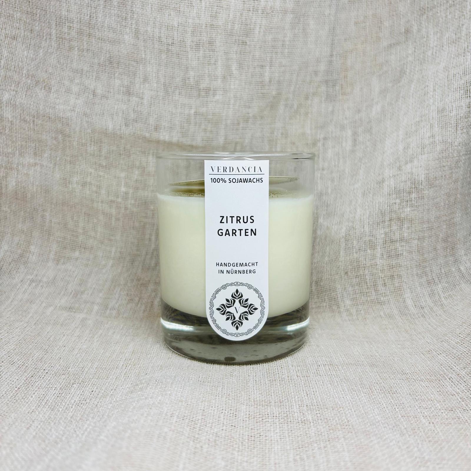 Soja Duftkerze - "Zitrusgarten" - Limette, Mandarine, Basilikum