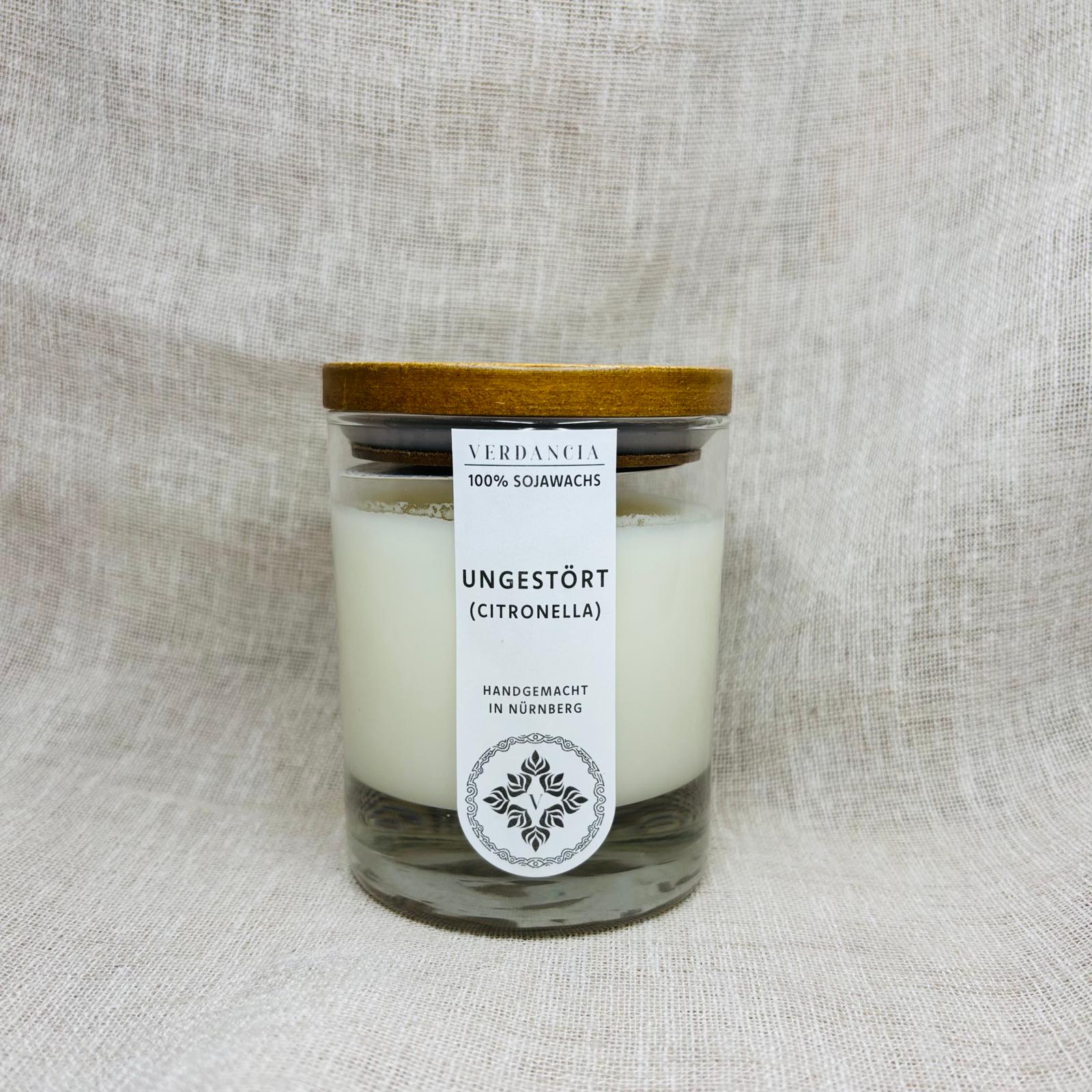 Soja Duftkerze - "Ungestört" (Citronella)