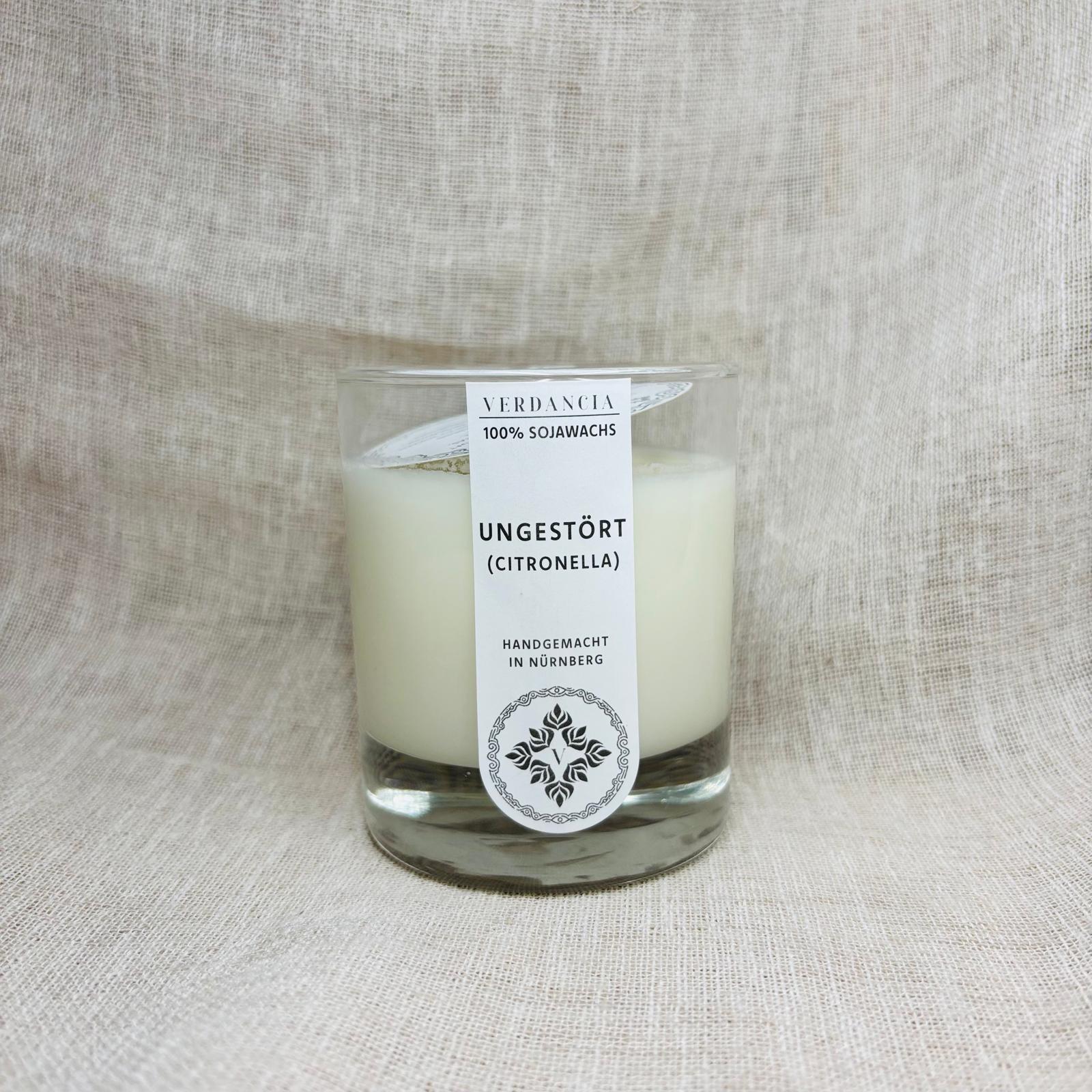 Soja Duftkerze - "Ungestört" (Citronella)